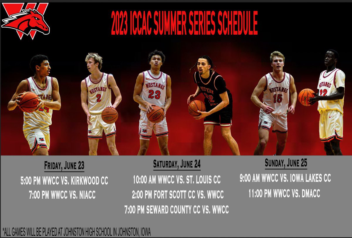 🚨ICCAC Summer Series🚨

🚌 Kirkwood CC @ 5PM CST/ 4PM MST

🚌 NIACC @ 7PM MST / 6PM MST 

📍Des Moines, IA

📺 iccacsportsnetwork.com

#PonyUp 🐎🐴

@iamtylerjohnson <a href="/BraydenFlack/">Brayden Flack</a> <a href="/Rocket_Miner/">Rocket Miner 📰</a> <a href="/Wyo4News/">Wyo4News</a> <a href="/SweetwaterNOW/">SweetwaterNOW</a>