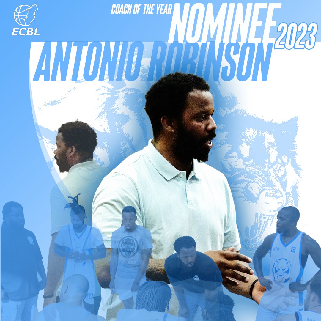 Congratulations to Wolves Head Coach Antonio Robinson, who is a 2023 ECBL Coach of the Year Nominee. 

Coach Robinson led the team to a 9-4 record this season, winning the Northern Conference regular season title and Northeast Division title.
