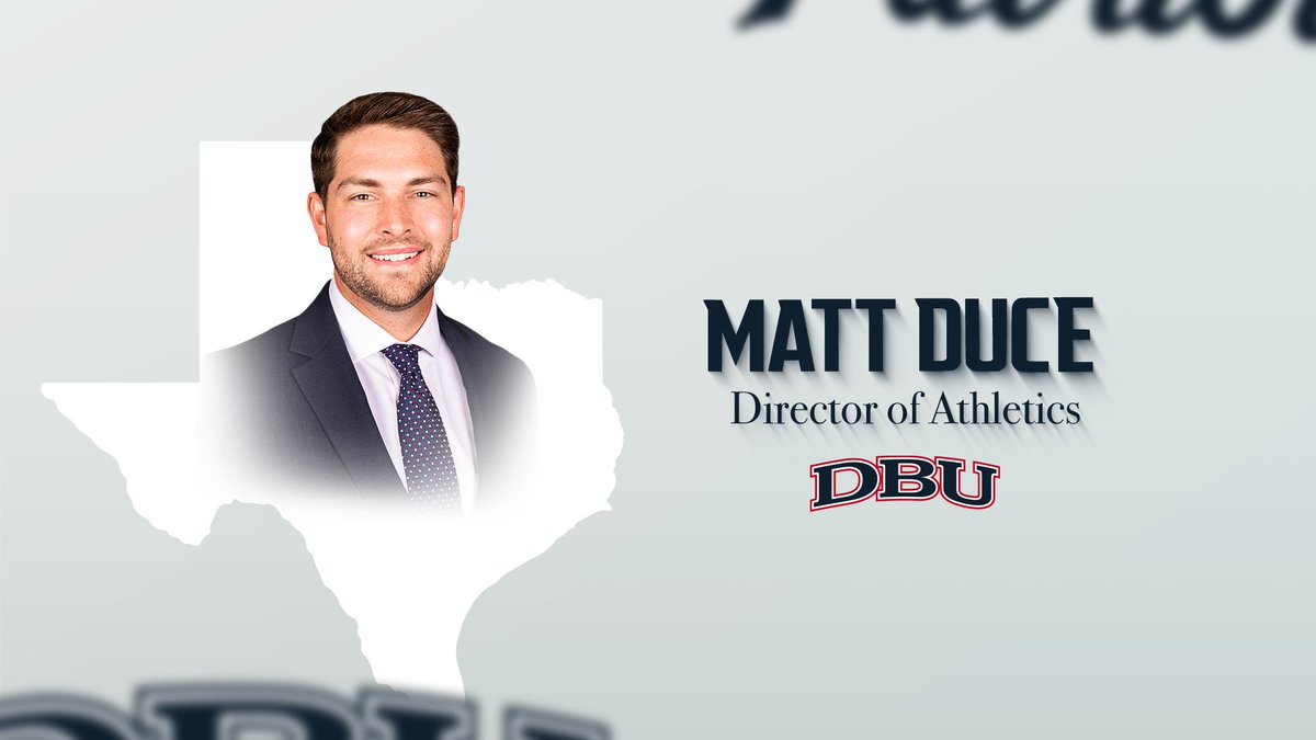 DBUAthletics's tweet photo. A new chapter begins today w/the announcement of Matt Duce as DBU’s new Director of Athletics. https://t.co/Vin6lwrxIv
#Champions4Christ https://t.co/qAS5v6aEhw