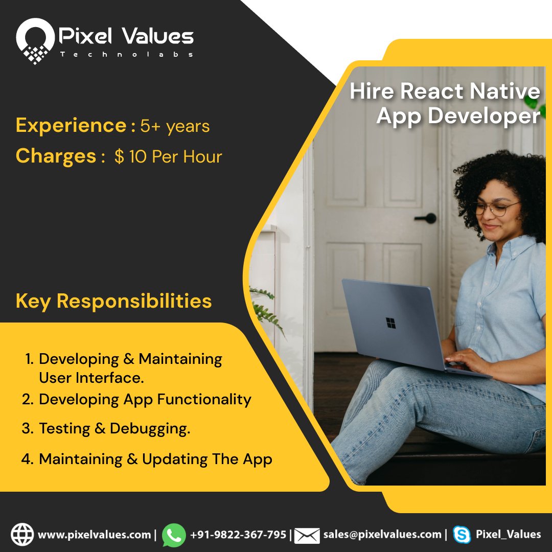 ValuesLabs's tweet image. Unlocking the Power of Mobile Apps 📱💥 Available for Hire as a React Native Developer! Let's Transform Ideas into Seamless Experiences! 💼✨
🌐: pixelvalues.com
📨: sales@pixelvalues.com
📞:+91-9822367795
#ReactNativeDeveloper #Hire #AppDevelopment #MobileAppDevelopment