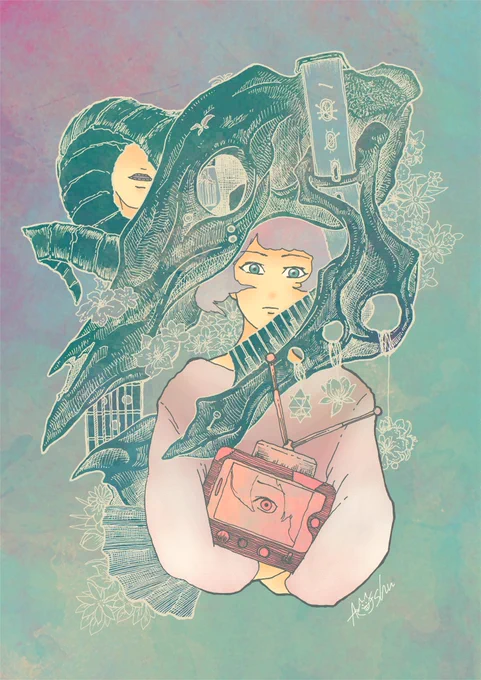 #あなたのみどり色の作品を見せてください あんまり緑は描かないかもしれない