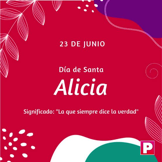 BlancaIslasM's tweet photo. ¡Felicidades! A todas las que nos llamamos Alicia en especial a mis ancestras desde mi bisabuela, mi abuela, mi madre y yo.  ❤️❤️❤️❤️ las honro. #MiSanto https://t.co/US806SF8S2
