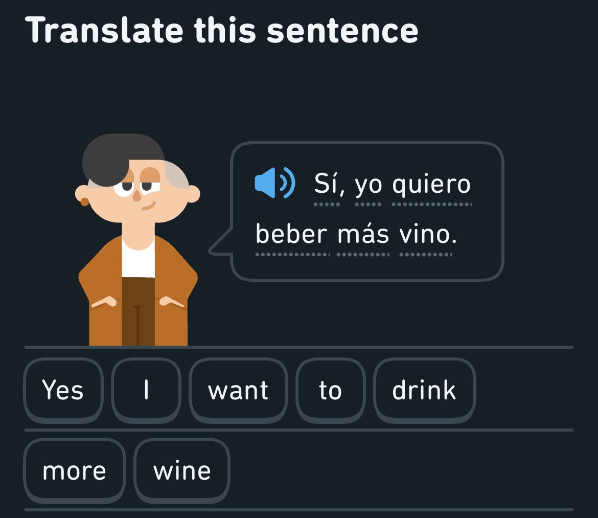 eddiegodden's tweet photo. Duolingo teaching me the important things https://t.co/Nz8YhXwzua