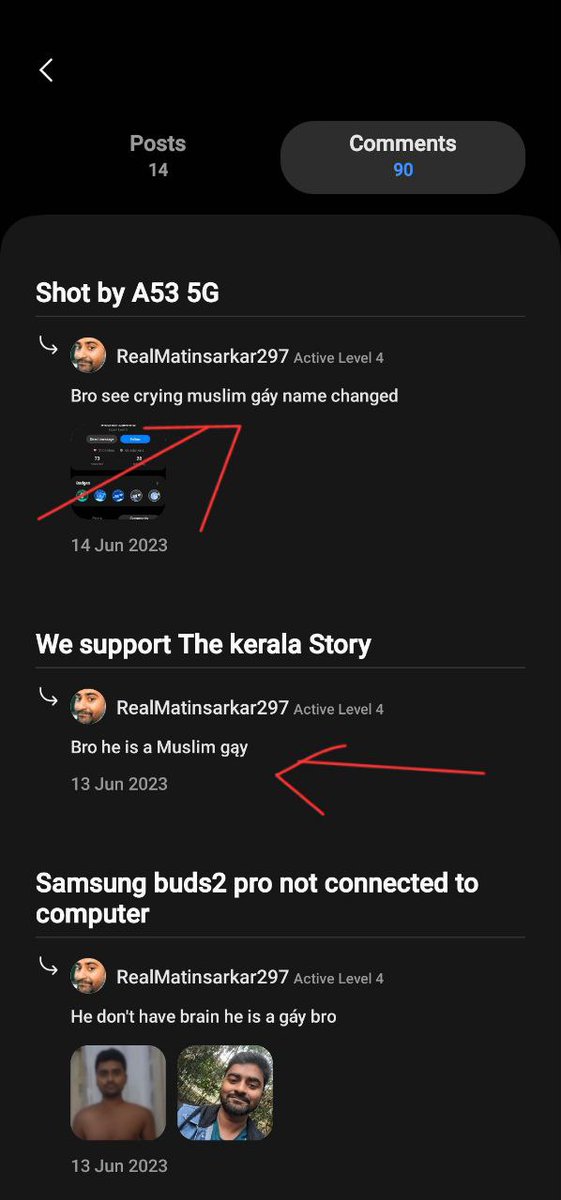 Devavrathan_'s tweet photo. Transphobia and communal hatred on Samsung Members India platform. This has been going on since about 7 months now and there has been no action from the Admn despite repeated reports from all active users. All this is done by one guy from different accounts @meisabheena @MSJEGOI https://t.co/vnqJV6MQKH
