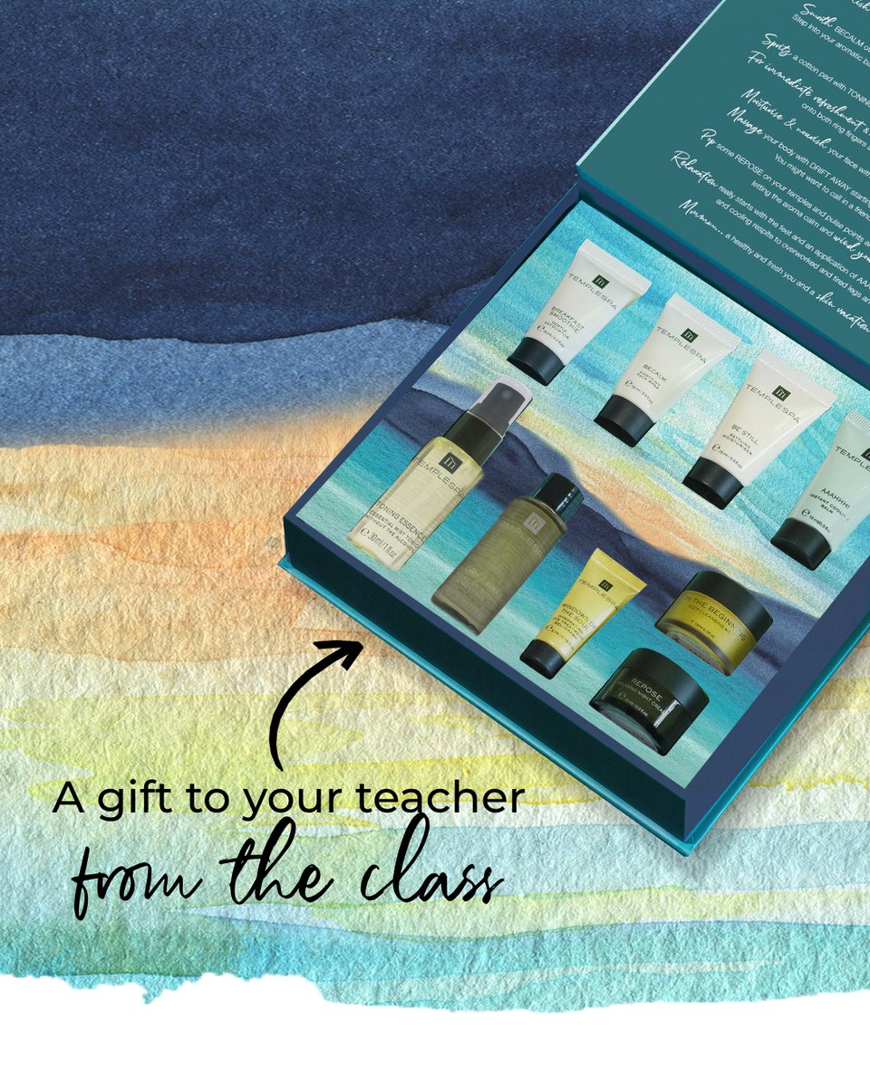 @UKGiftHour School winding up for summer? Help your teacher wind down with one of our wellness gifts: spatogo.templespa.com/melanielampro/…

🎁 #UKGiftHour #EndOfTerm #TeacherGifts