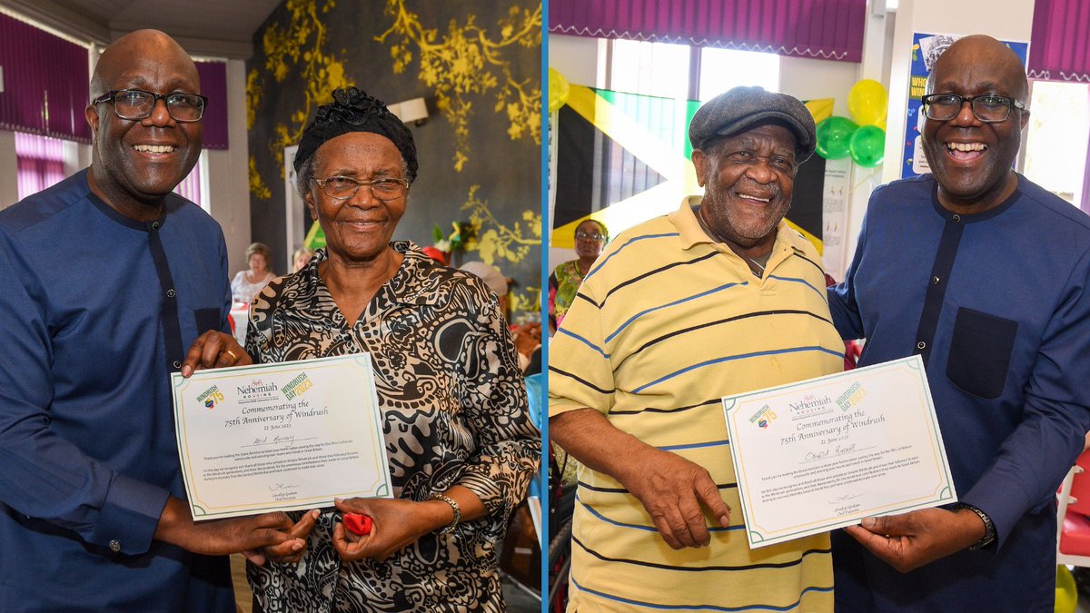 At our Windrush celebrations this week, we've felt honoured to present certificates in thanks and recognition to our wonderous #WindrushGeneration tenants. Read some of their inspiring stories here: https://t.co/sotZt9Kpl0 https://t.co/U5B71U2plL