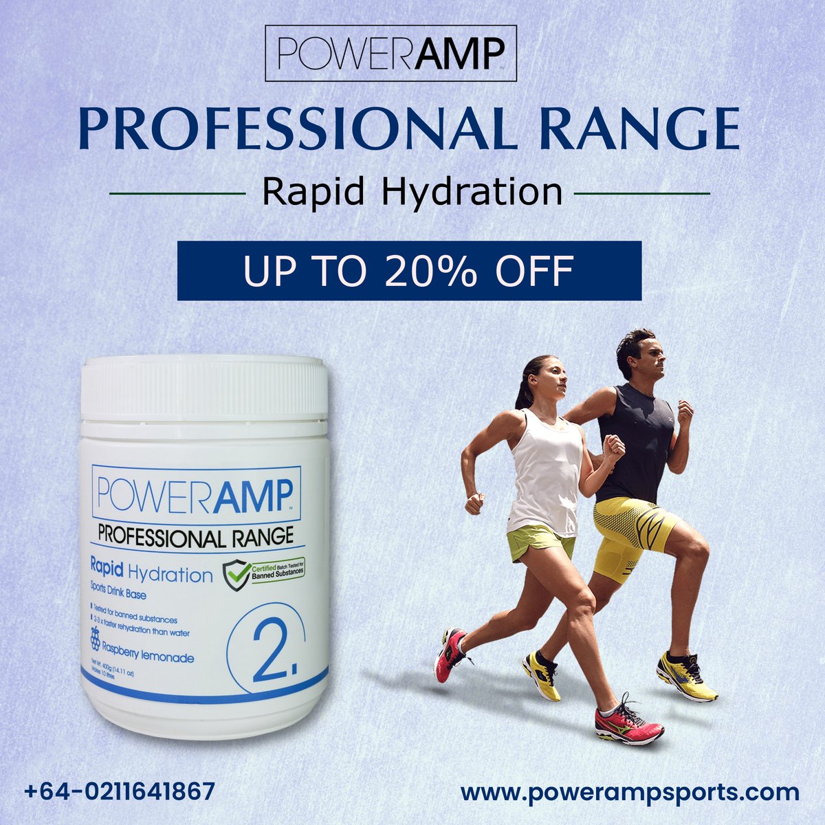 POWERAMP Rapid Hydration is the ideal hypotonic electrolyte re-hydration drink.
𝐆𝐞𝐭 𝐢𝐧 𝐭𝐨𝐮𝐜𝐡
𝐂𝐚𝐥𝐥 𝐔𝐬 𝐍𝐨𝐰 +64-0211641867
𝐄𝐦𝐚𝐢𝐥: Contact@powerampsports.com
𝐖𝐞𝐛𝐬𝐢𝐭𝐞: powerampsports.com
#Powerampsports #SportsNutrition #SportsAthletes #athletics
