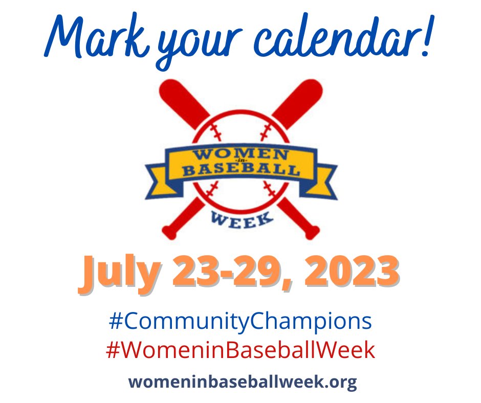 Women in Baseball Week begins 1 month from today! This year’s theme, Community Champions, celebrates those pioneers who seek to level the playing field in their own communities. Visit our site (link in bio) to add events to the calendar or nominate your own Community Champion!