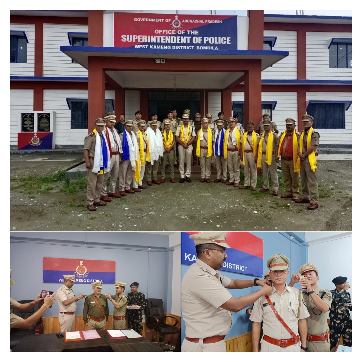 BomdilaPolice's tweet photo. Rank Ceremony of 12 newly promoted ASIs in West Kameng. Congratulations and All the best to all for newer responsibilities! https://t.co/411O38O9Ll