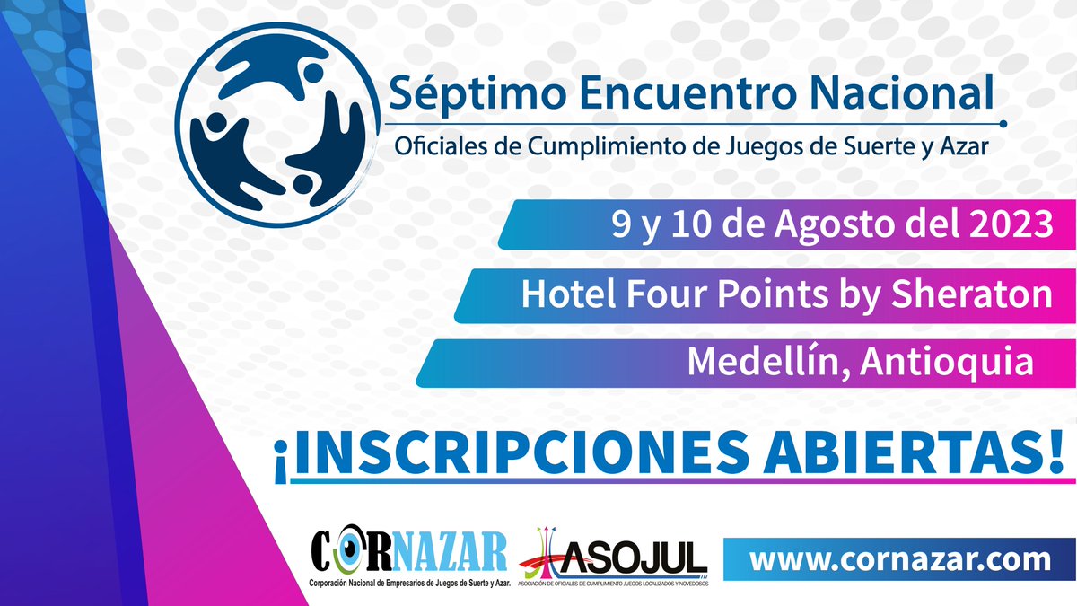 ❗️¡INSCRIPCIONES ABIERTAS!

👥Te esperamos los próximos 9 y 10 de agosto en la séptima edición del Encuentro Nacional de Oficiales de Cumplimiento.

🔗 cornazar.com/asojul/

#BuenasPrácticas #Compliance #AML #Cornazar #oficialdecumplimiento