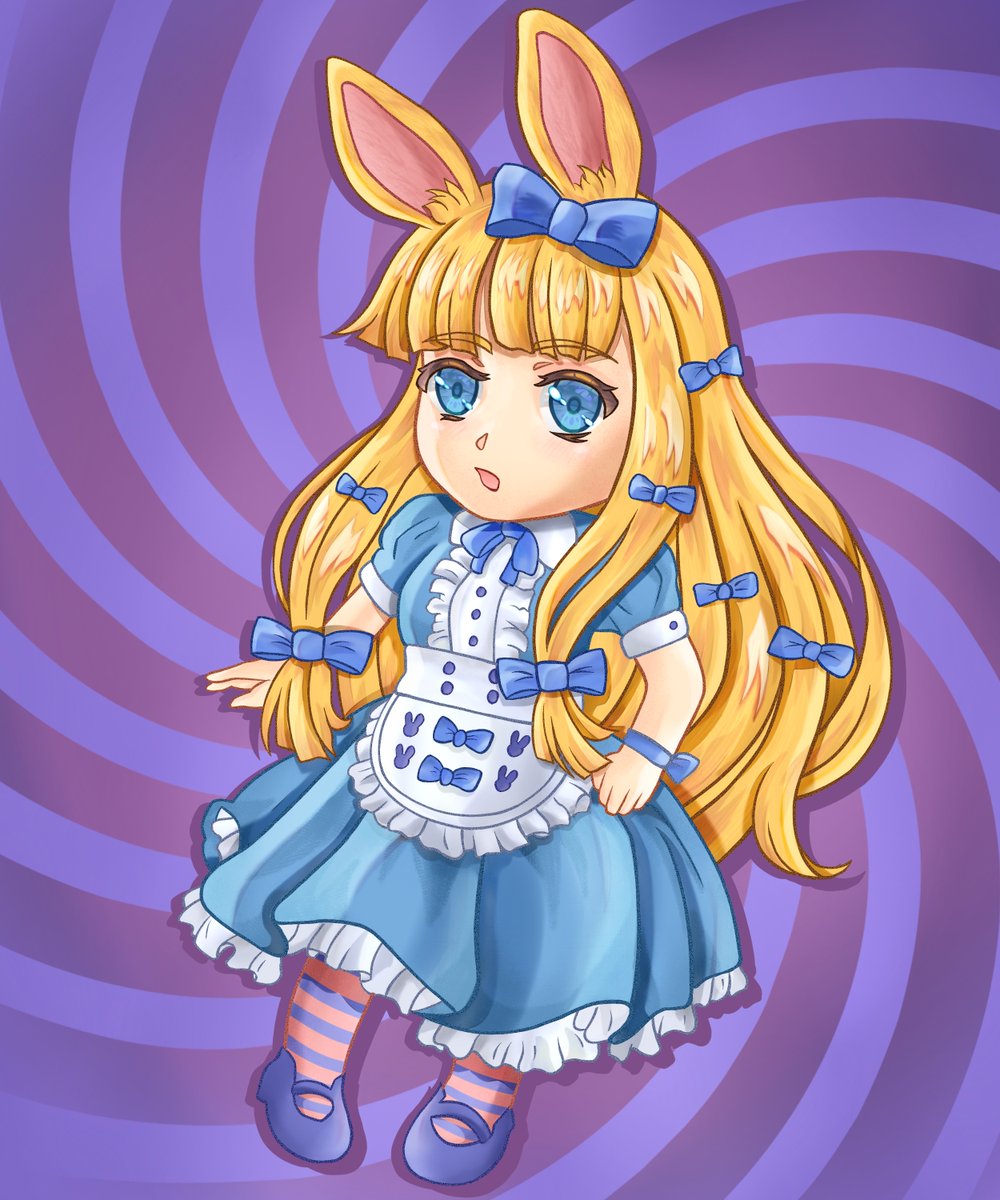 AzuhireHue's tweet photo. Tried classic Alice in Wonderland design with bunny spin. 🐰 https://t.co/stbf20NoE6
