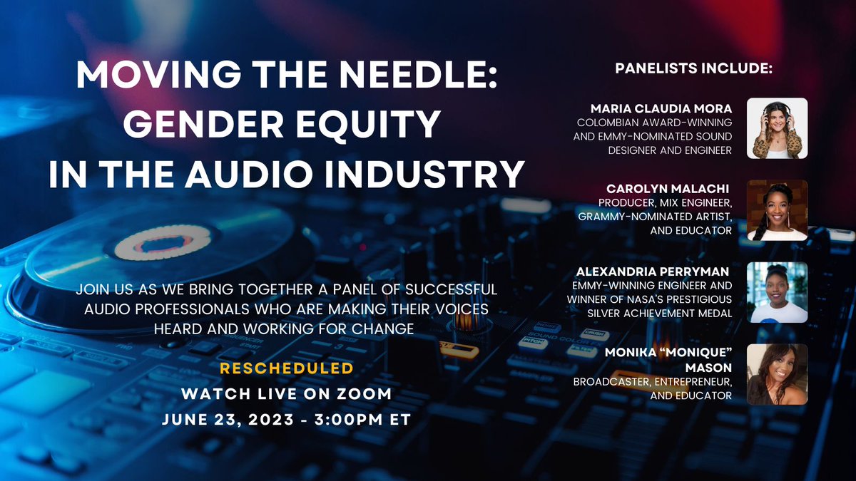 FullSail's tweet image. Due to severe weather and power outages yesterday, the panel had to be rescheduled for today on Zoom only. Campus and online students, please join us today at 3PM ET! 🎶🎧🎚️ 
More info: spr.ly/6013OCFaz
#AudioEngineer #RecordingArts #FullSail #Music