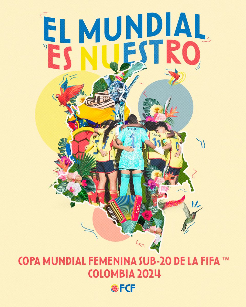 FCFSeleccionCol's tweet photo. 𝗘𝗹 𝗠𝗨𝗡𝗗𝗜𝗔𝗟 𝗘𝗦 𝗡𝗨𝗘𝗦𝗧𝗥𝗢 🌎🏆

¡Seremos la sede de la Copa Mundial Femenina Sub-20 de la FIFA™️ 2024!

🔗: https://t.co/vOXC4AmhKR

🇨🇴 🇨🇴 🇨🇴 🇨🇴 🇨🇴 🇨🇴 🇨🇴 🇨🇴 🇨🇴 🇨🇴 🇨🇴 🇨🇴 🇨🇴 

#TodosSomosColombia 🇨🇴 https://t.co/Rynv9L6mD1