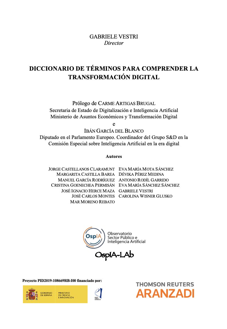 gabrielvestri's tweet photo. 😀Hoy entregamos a @aranzadi_esp los originales del DICCIONARIO DE TÉRMINOS PARA COMPRENDER LA TRANSFORMACIÓN DIGITAL..prólogo de @carmeartigas y @Ibangarciadb, pronto la obra impresa...gracias a lxs Autorxs.. @odise_ia @derecho_uca @PresnoLinera @Ethic_  @CarissaVeliz @SEDIAgob https://t.co/HhoKt2G1rM