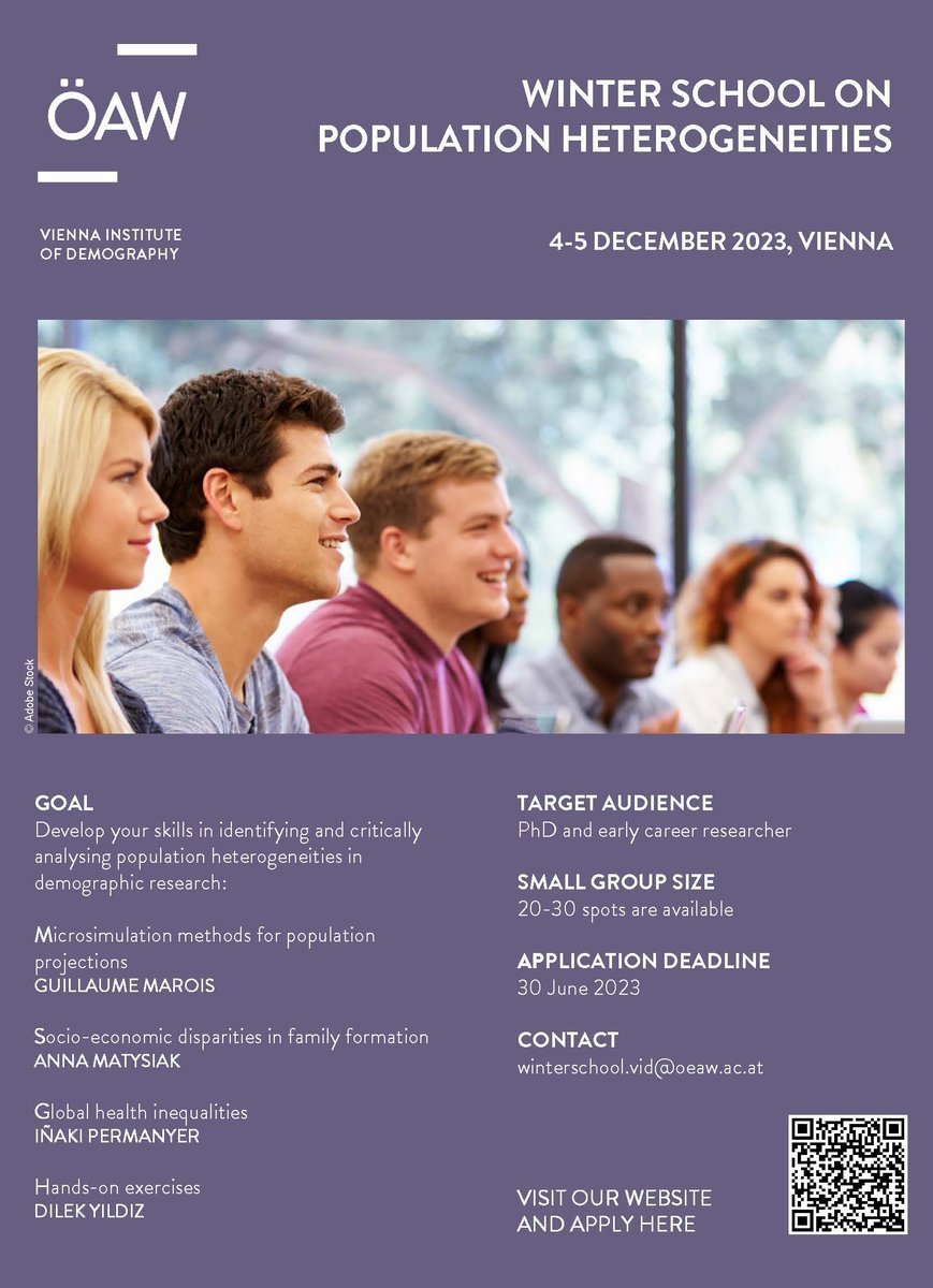 WiCVienna's tweet photo. ๐ฅ๐ What can I do with microsimulation? Discover its power and applications in health, education, labour force, and migration scenarios with @MaroisG at our Winter School in Vienna!
๐๏ธApply by June 30th: https://t.co/nlBNahGpvz
#PhDChat #PopHet #PopTwitter https://t.co/FcPGCIvYJE