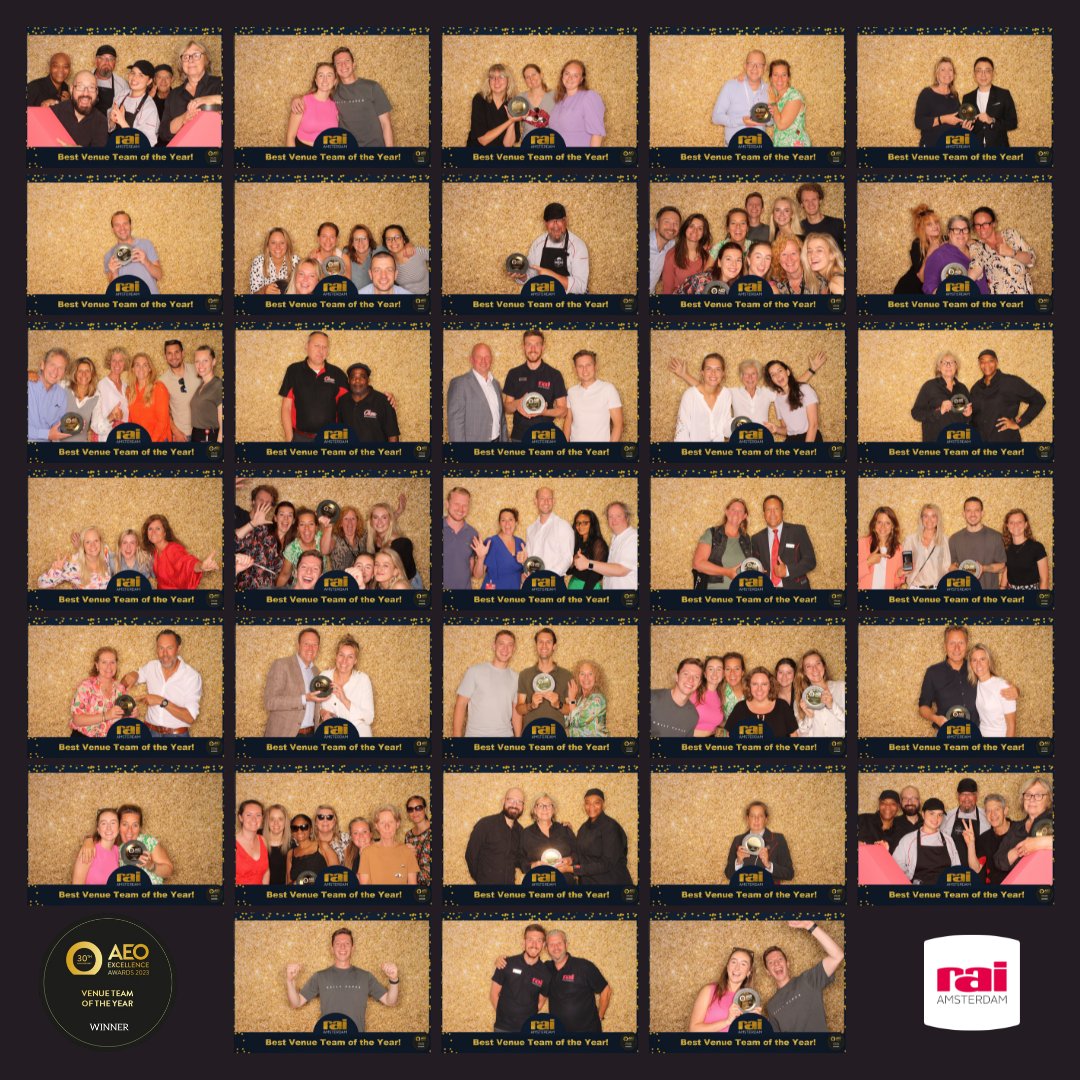 Last Friday, RAI Amsterdam won the Venue Team of the Year Award at the 30th <a href="/aeonews/">AEO</a> Excellence Awards. 

We are thrilled to have achieved this special milestone together. Our colleagues captured the magical moment in the special photo booth this week! #AEOAwards30 #Proud