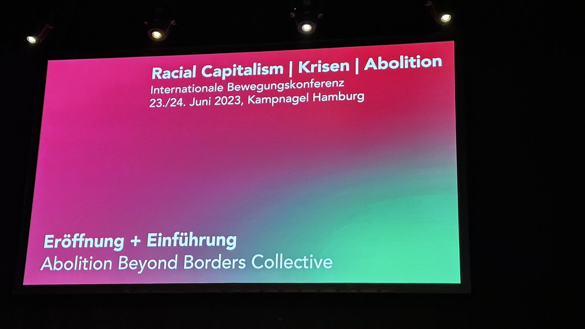 Und schon geht sie los, die Internationale Bewegungskonferenz im @Kampnagel in @hamburg_de . 
#Abolitionismus