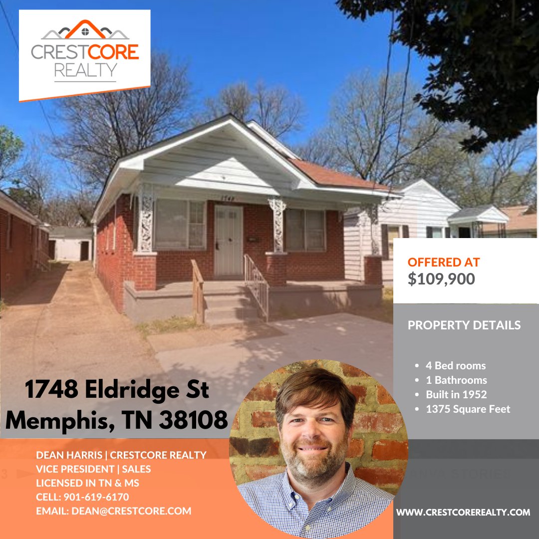 Investment opportunity! Excellent home for first-time homebuyers or investors.

#realestate #realestateinvestment #Justlisted #entrepreneur #sold #broker #mortgage #homesforsale #ilovememphis #memphistennessee #Memphis