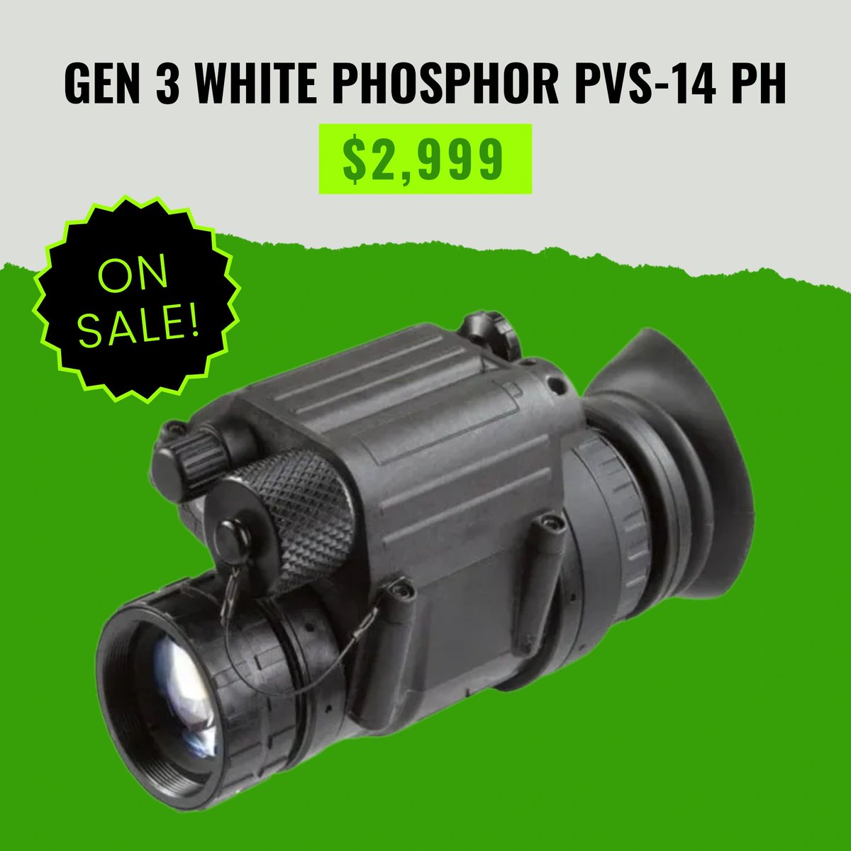 Experience superior vision in low-light conditions with our PVS-14 Night Vision device! It's now on sale for just $2,999. Shop now at superiortac.com/product/pvs-14….