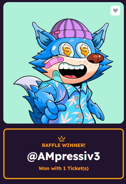 PhCryptoTreat's tweet photo. @foxbyteNFT What a #RafffleQuest win with just one tic 🎟🔥
for @AMpressiv3 🎆
🦊Enjoy your brand new @foxbyteNFT my Rafffle Friend! (@TheRaFFFleDAO )
💪Have a good one! https://t.co/zNUwPHMA9d