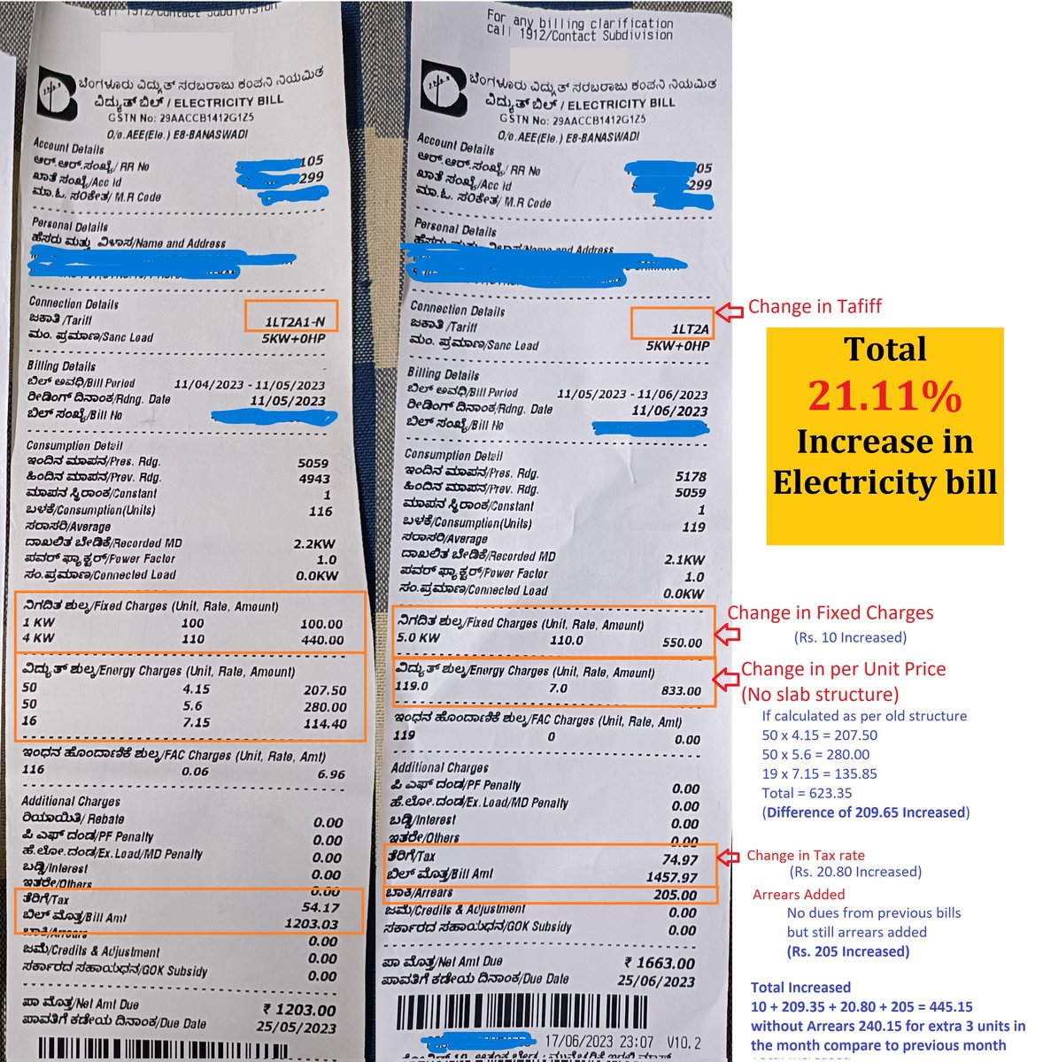 @mdbescom @NammaBESCOM @CMofKarnataka is this how you give FREE Electricity? #bescom #pricehike #FreeElectricity #Bangalore #KarnatakaPolitics