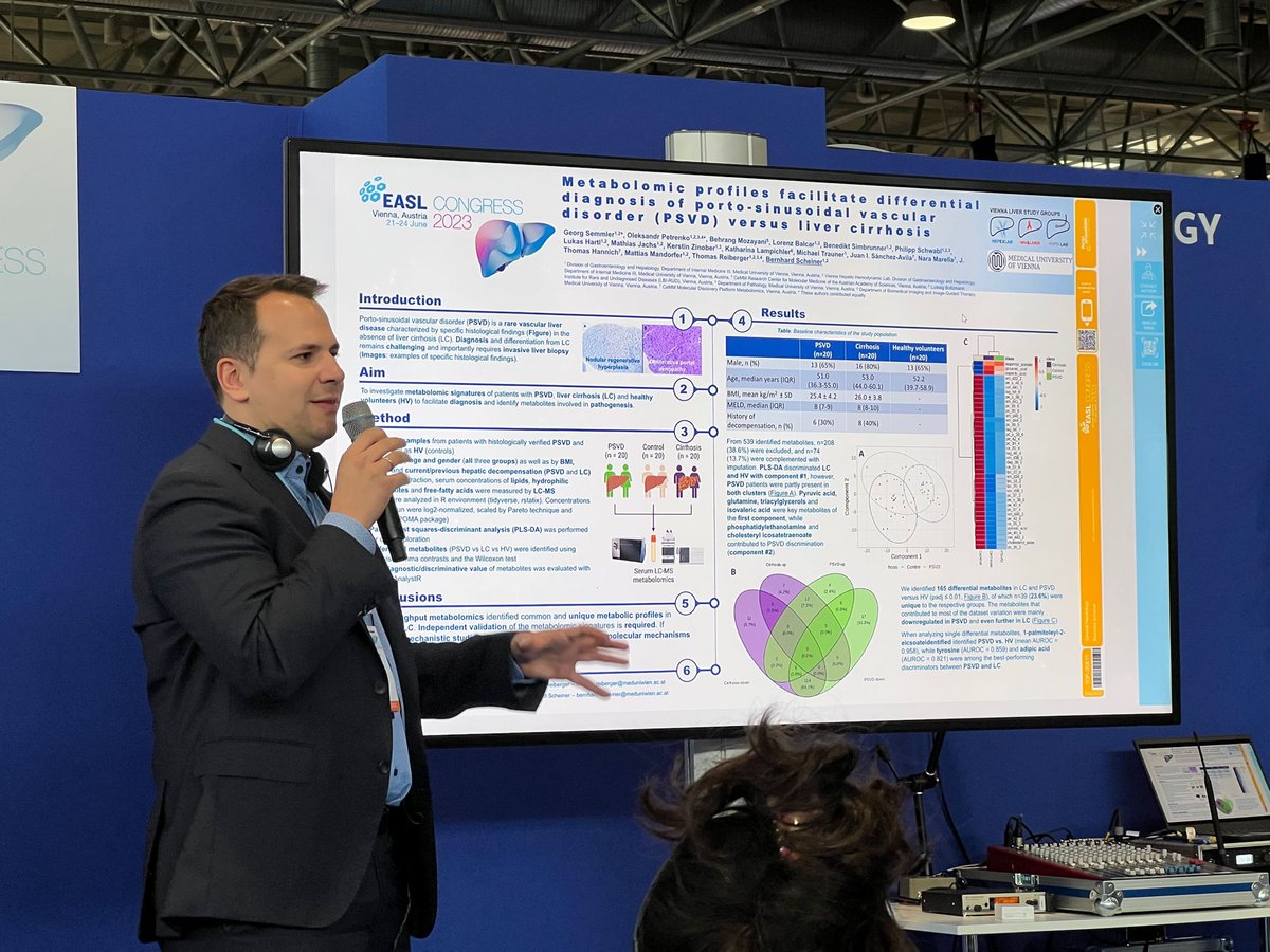 BernharScheiner's tweet photo. Thank you very much @EASLedu for the opportunity to present our π data on metabolomics to facilitate PSVD diagnosis today! #VLSG @GeorgSemmler @ReibergerThomas @xander_petrenko https://t.co/qOIMa01Xe3