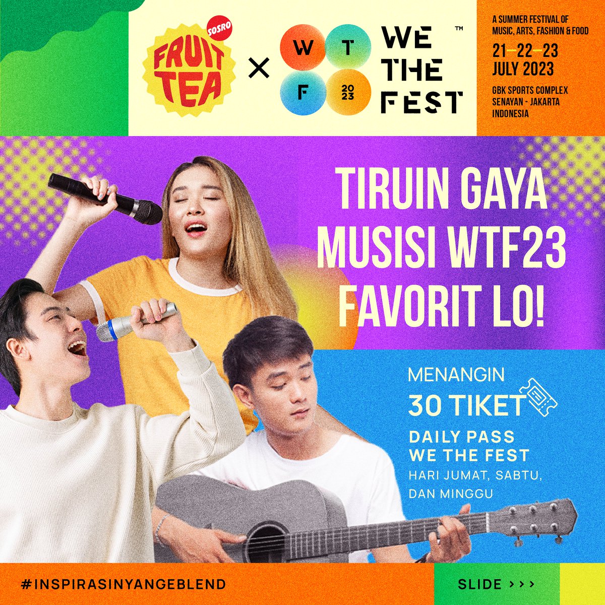 fruitteasosroID's tweet photo. YANG MAU TIKET WE THE FEST GRATIS AYO KUMPUL!

Buruan cek instagram kita sekarang ya!

#Fruitteasosro #WTF23 #InspirasinyaNgeblend https://t.co/EtGqVuaFVV