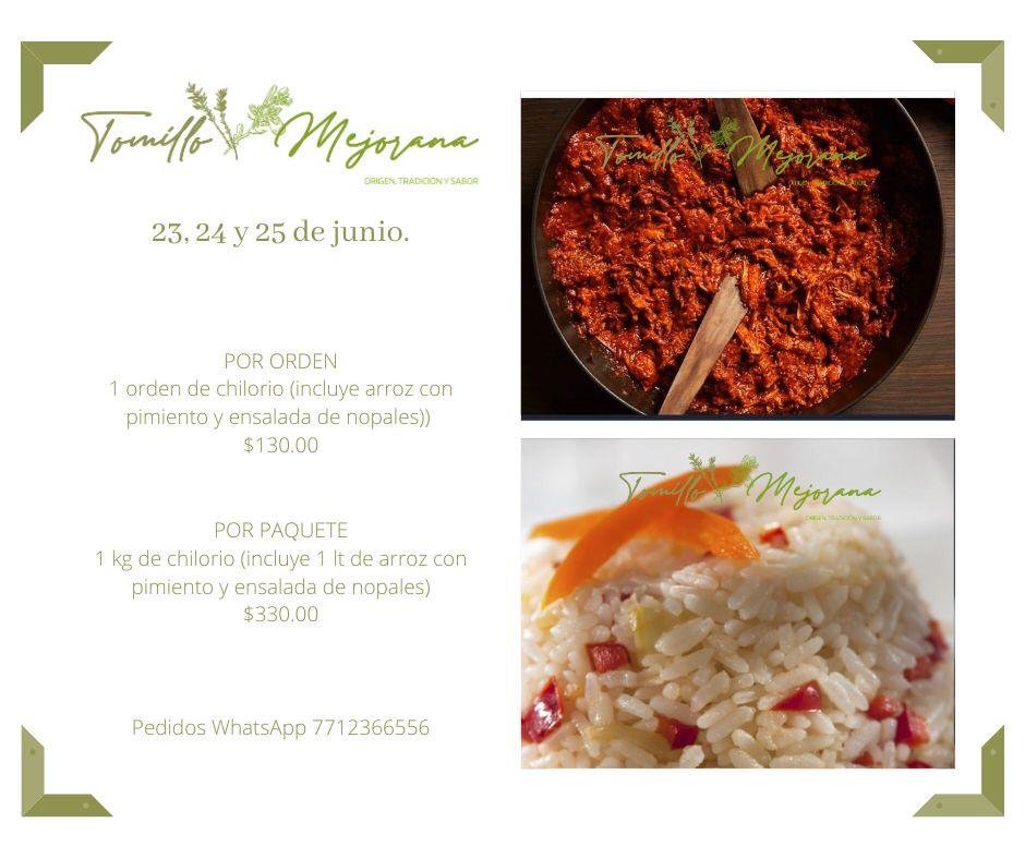 cursorenla's tweet image. El Menú está listo! 📷📷
#tomilloymejorana
#ConsumeLocal #pachucahidalgo
#guadalupevilleda
Realiza tu pedido, entrega a domicilio!