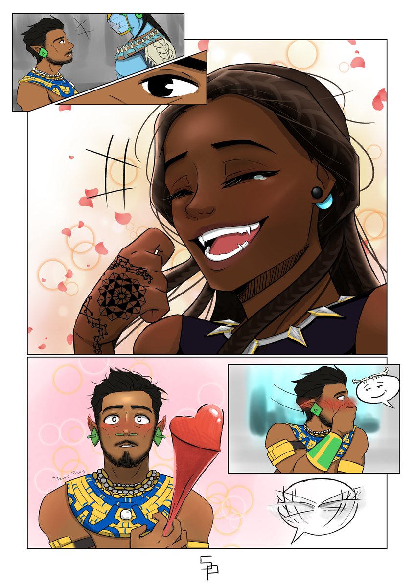 'Realisation (Star-Struck) Pt. 1' They are down bad for each other and only just realised it. Also just wanted an excuse to draw their star-struck faces. Shuri's POV is next!! #Nashuri #Namor #Shuri #BlackPanther #WakandaForever