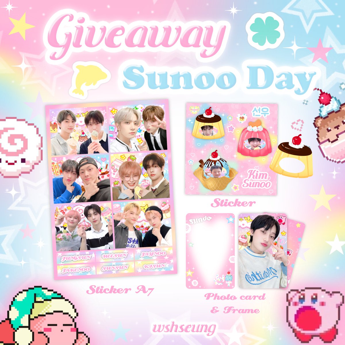 ꕀ kindly rt
🐬 — 𝓖𝗶𝘃𝗲𝗮𝘄𝗮𝘆 𝗦𝘂𝗻𝗼𝗼 𝗱𝗮𝘆 ♡ !!

★ only 10 sets ★
: sticker A7
: sticker 
: photo card &amp; frame card 

🍒shipping 40 ฿

(🍄) 𝗴𝗴 𝗳𝗼𝗿𝗺𝘀 — 26.06 [ 20:30 น.]
          𝗿𝗮𝗻𝗱𝗼𝗺 𝗿𝘁 𝟭𝘀𝗲𝘁 

𓐖 #HAPPYSUNOODAY 𓐖