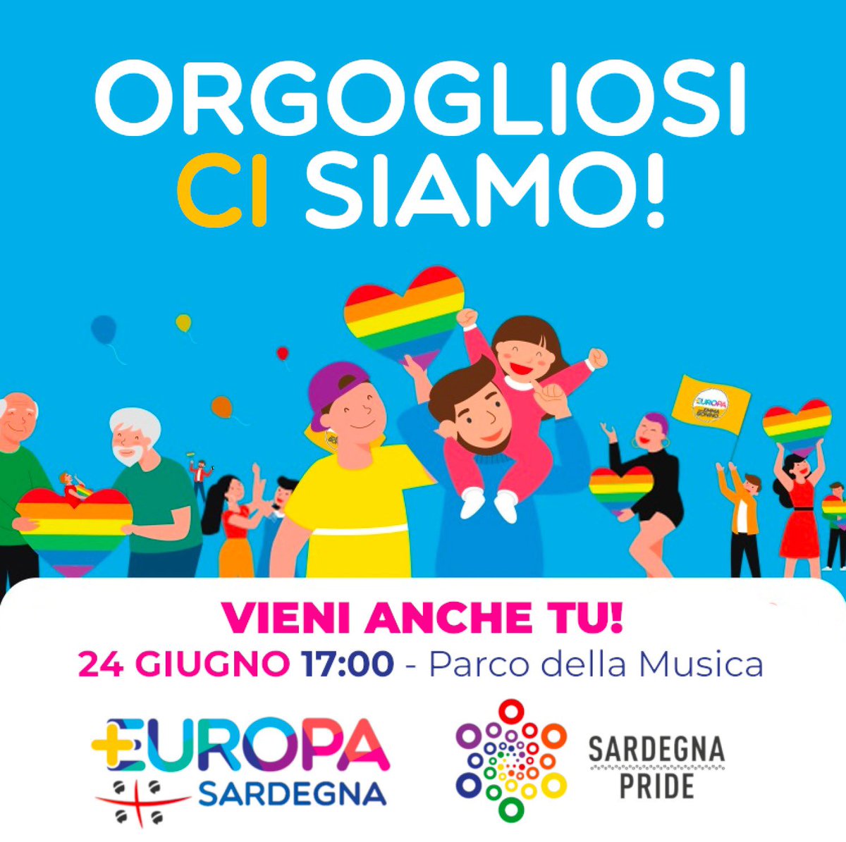 Piu_Europa's tweet photo. Dopo la splendida parata di Roma, domani +Europa sarà anche ai #Pride di #Milano, #Palermo e #Cagliari.   

Al @milanopride saremo sul nostro carro, organizzato insieme @Radicali, @radicalimilano e @CertiDiritti . 

A guidare la delegazione milanese il segretario di +Europa @riccardomagi  e il deputato @bendellavedova.  

Al #CagliariPride sarà presente invece il nostro Presidente @FedePizzarotti, insieme al coordinatore regionale @R_LoMonaco, mentre al @PalermoPride @palmiramancuso2 della Direzione Nazionale di +E.  

Vi aspettiamo per vivere insieme questa grande festa dei diritti e delle libertà.   

#pridemonth #loveislove