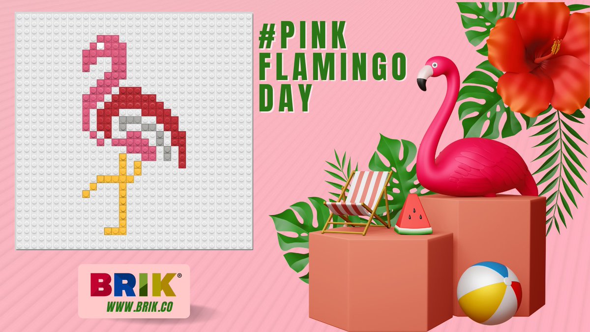 Today is Pink Flamingo Day, have your design showcased by creating and uploading your original pixel art to our design gallery today. Try our FREE BrikBuild pixel art design tool today: brik.co/pages/brikbuild #pinkflamingo #PinkFlamingoDay #lego #afol #brikbuild