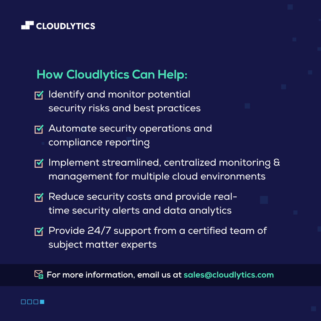 Upgrading #cloudsecurity has its own set of challenges. Discover the steps to create a #cloudnative #security #strategy with CSPM and how Cloudlytics ensures proactive protection of your #cloudinfrastructure.

#cloudnative #cybersecurity #operationalexcellence #CSPM