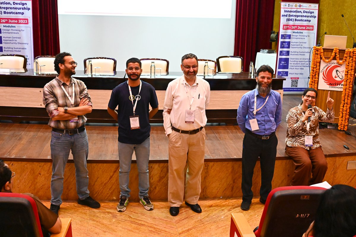 NITTTR_CHD's tweet photo. Igniting human-centered innovation on Day 2 of #aictebootcamp23 as we embark on a journey of Opportunity Discovery, where empathy meets opportunity and ideas transform into reality! #idebootcamp23 @PMOIndia @EduMinOfIndia @mhrd_innovation @dpradhanbjp @abhayjere https://t.co/o3MFBzyFpq