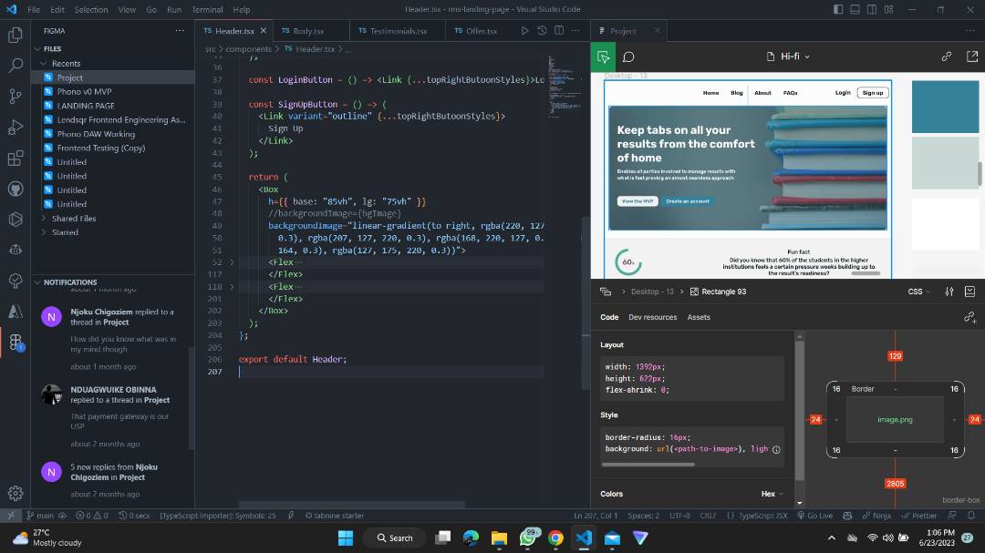 codacdanny's tweet photo. This figma vs code extension is the best thing this year after chat gpt.  Awesome stuff.

Figma vscode #code https://t.co/6z25HDlcF0