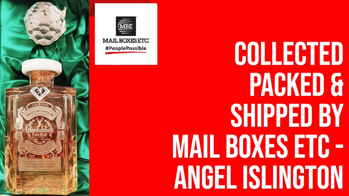 Another satisfied customer from a top #Auction house with this vintage bottle of #Scottish #Whisky being collected, packed and shipped by Mail Boxes Etc - Angel Islington.
Contact us  for all your shipping, posting, printing, design and business needs! #PeoplePossible
