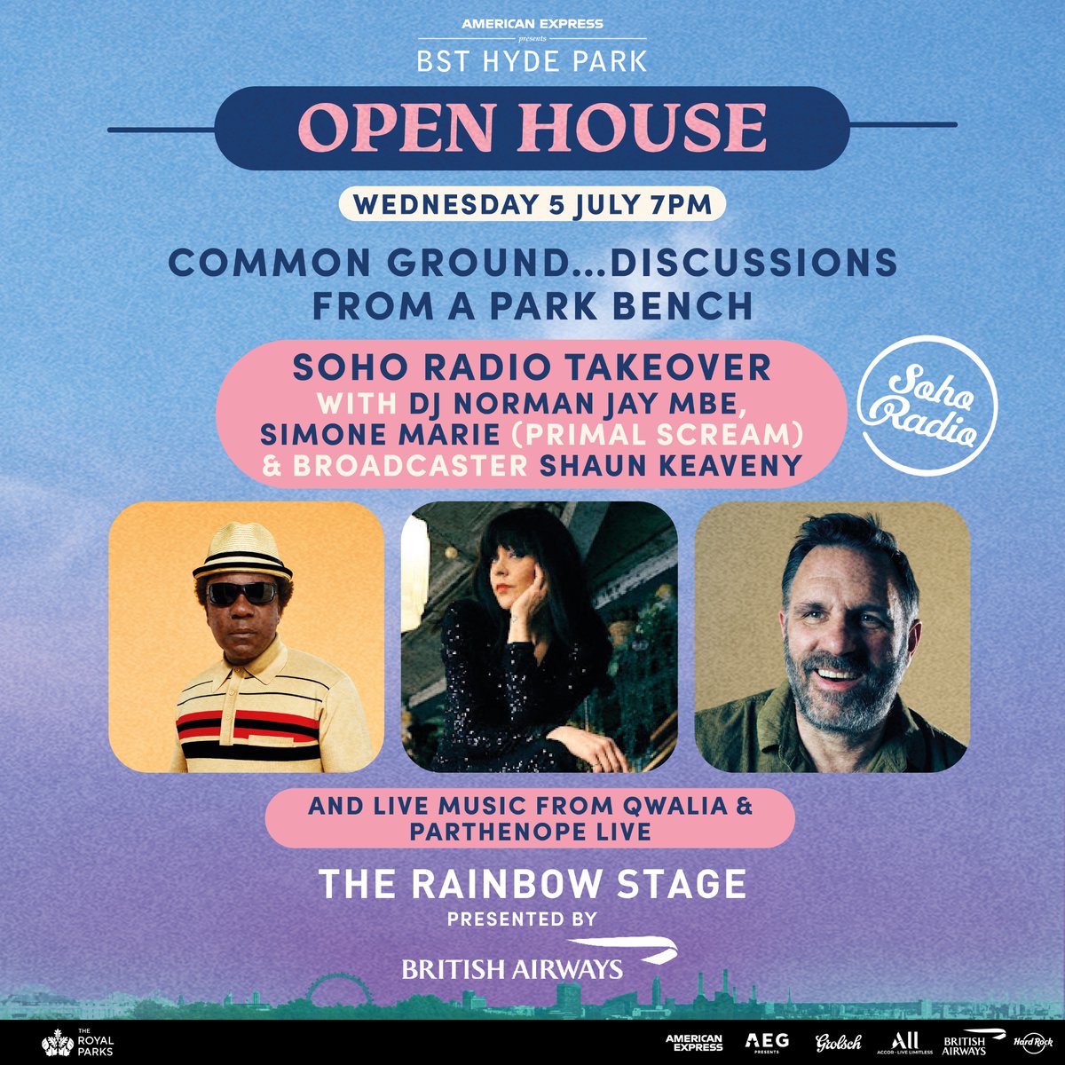 sohoradio's tweet image. We are heading to @BSTHydePark✨

Join @NormanJayMBE, @simonemarie4 &amp;amp; @shaunwkeaveny Wednesday 5th July live in Hyde Park, discussing the evolution of the music festival.

+ live music from Qwalia &amp;amp; Parthenope.

Come and join us for FREE &amp;gt; bst-hydepark.com/open-house

#BSTHydePark