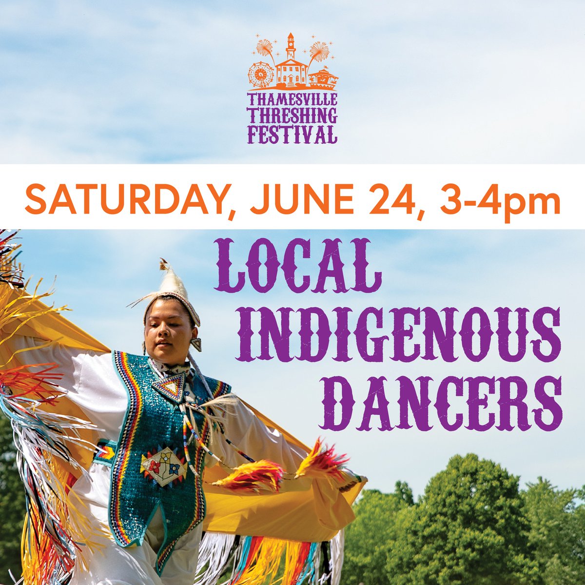Come out to the Thamesville Threshing Festival on June 24, from 3pm-4pm, to see local Indigenous Dancers drumming, singing, and honouring the traditions of their ancestors

#Tville2023 #YourTVCK#ThamesvilleON #ThreshingFestival #CKont #TrulyLocal
