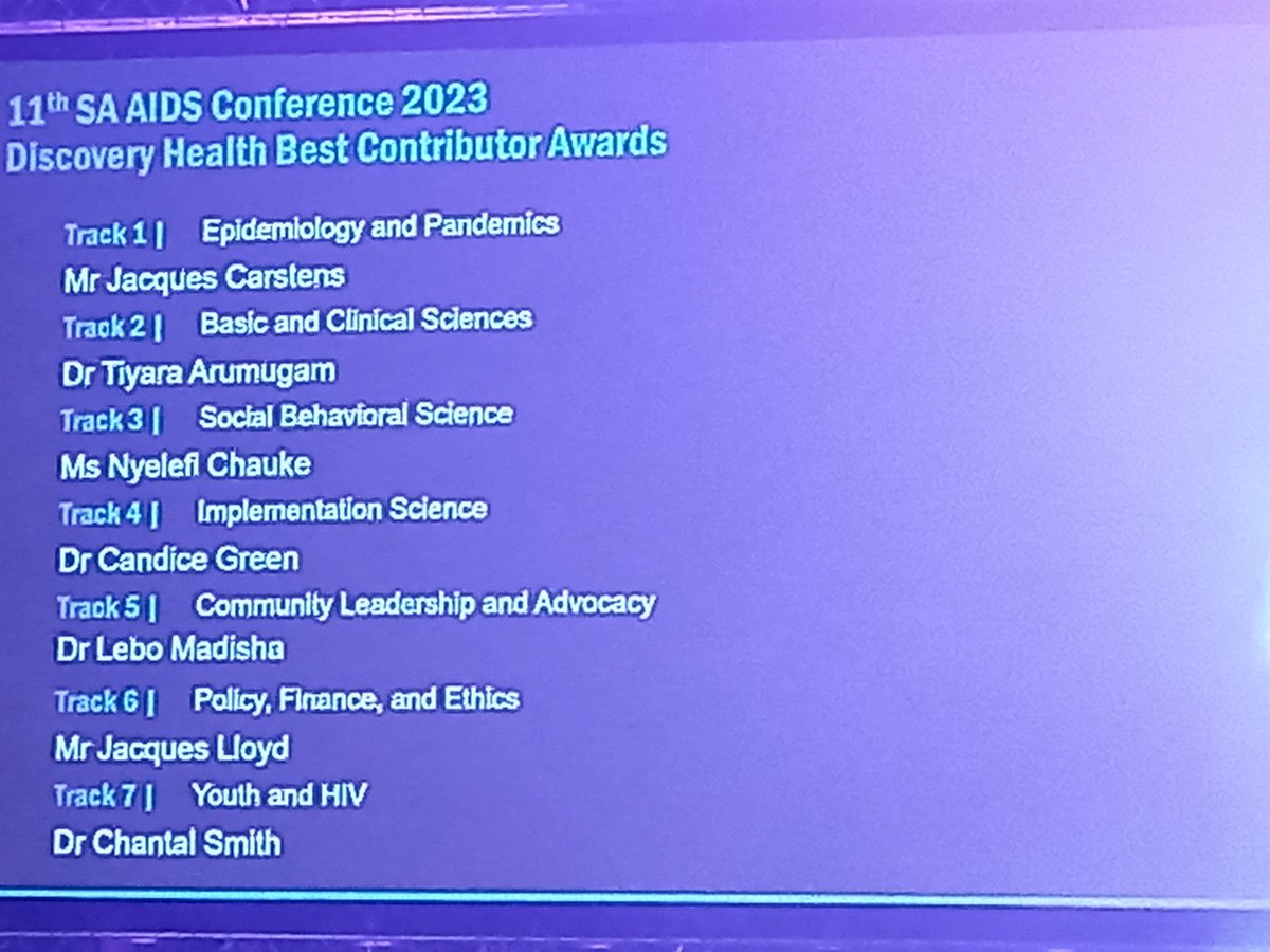 Well Done to all abstract award winners at the #SAAIDS2023 Conference.