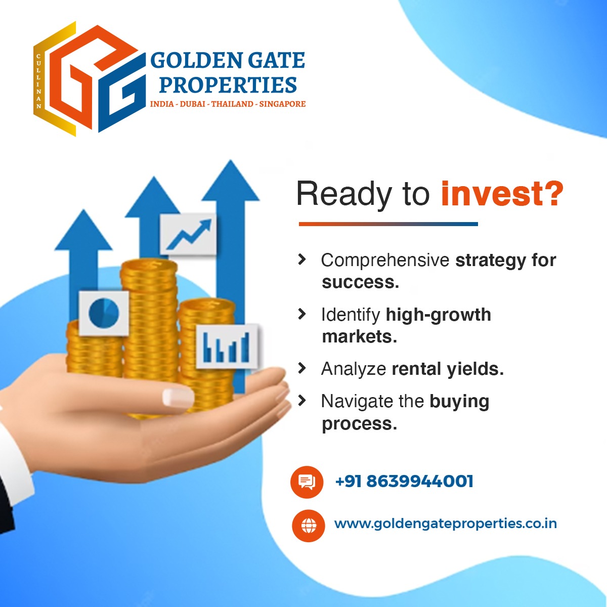 Visit Us@   goldengateproperties.co.in     #ReadyToInvest
#RealEstateEmpire
#ComprehensiveStrategy
#HighGrowthMarkets
#RentalYields
#BuyingProcess
#InvestmentSuccess
#InvestmentJourney
#RealEstateCommunity
#InvestmentOpportunities