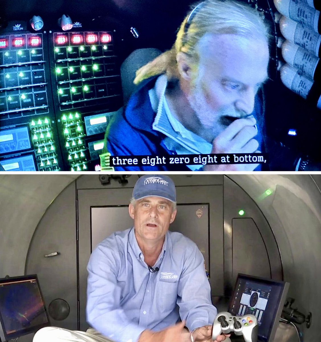 MorbidKnowledge's tweet photo. Difference between the interiors of the Eyo Explorations submersible as shown in National Geographic's "Back to Titanic" documentary vs OceanGate's Titan. https://t.co/PdtYZw1irp