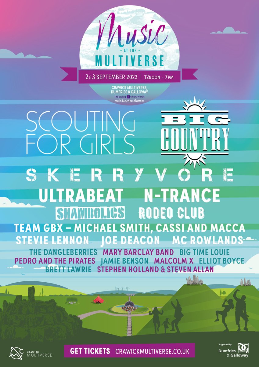 Join us this September for Music At The Multiverse 2023! 😍😍😍

Early bird tickets available!

crawickmultiverse.co.uk/music-at-the-m…

#MusicAtTheMultiverse #Festival #music #ScottishMusic #WhatsOnScotland #musicfestival