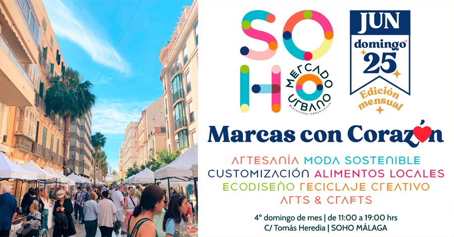 📣 ¡Este domingo 25 de junio volvemos al mercado urbano del Soho en #Málaga! 💚

¡Te esperamos con muchas novedades de #Comerciojusto de @OxfamIntermon! 😍

📅 25 junio📍C/Tomás Heredia, de 11 a 19h en #Soho #Málaga @malaga_soho