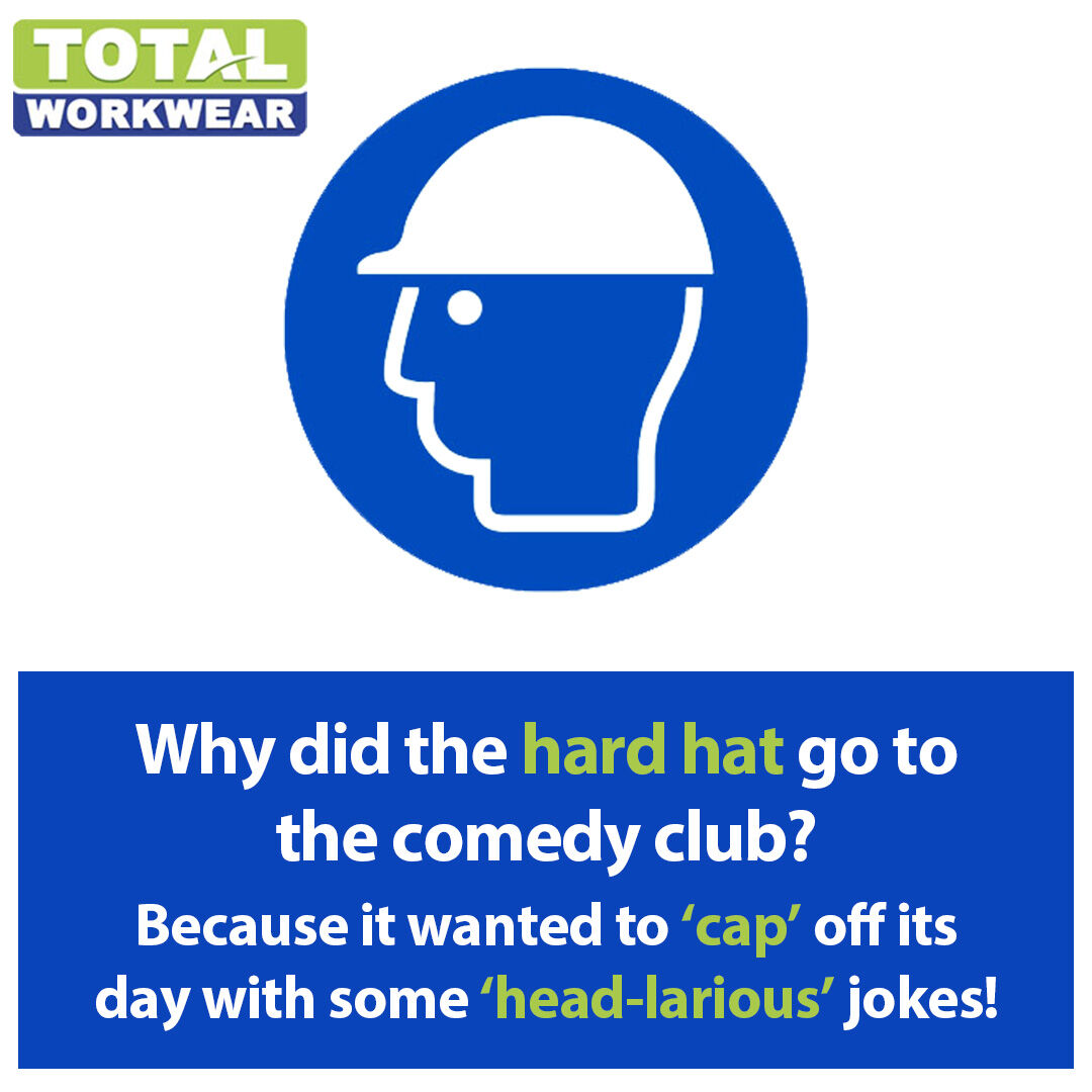 🌟 Why did the hard hat go to the comedy club? 🌟
Because it wanted to "cap" off its day with some "head-larious" jokes! 😂

Sorry, not sorry

#SafetyFirst #PunIntended #PPE #SorryNotSorry #ComedyGold #WorkplaceProtection #PPEEssentials #WorkSafe #GearUpForSafety #TotalWorkwear