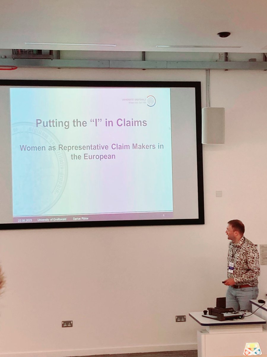 DariusRibbe's tweet photo. Yesterday, I presented at #EPSA2023 and received great feedback from @rozemarijnvdijk <- follow her work on (e.g.) parl. questions and gendered interruptions!
 Missed me yesterday, but still want to talk about women's representation by the European Commission? Let me know :) https://t.co/8TWYwU54JL
