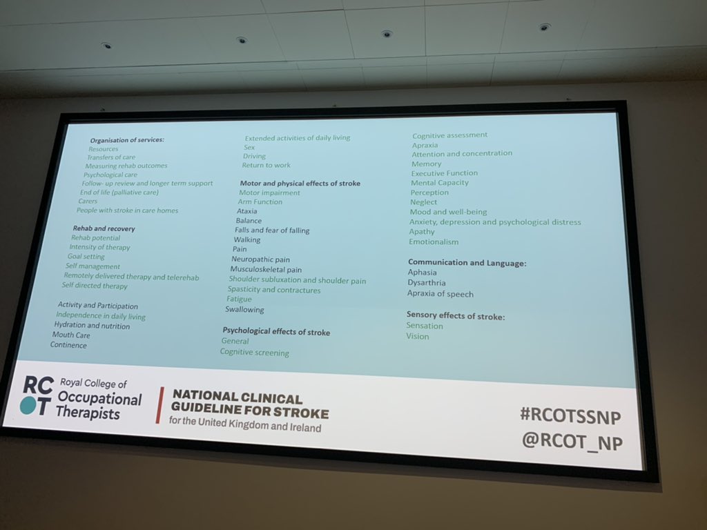 Role of OTs in stroke rehabilitation… #newstrokeguidelines #RCOTSSNP