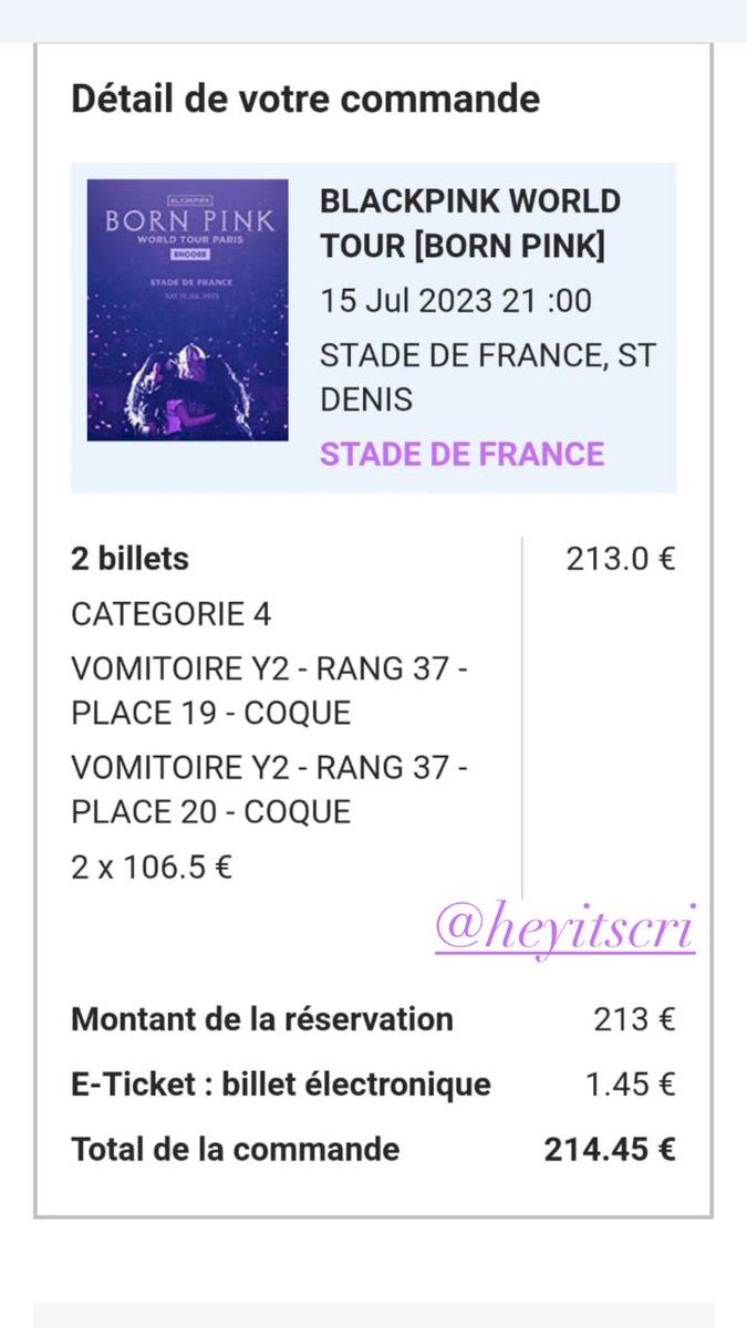 vm00nchi7d's tweet photo. ‼️WTS BLACKPINK IN PARIS @ STADE DE FRANCE ‼️

Selling TWO Categorie 4 tickets 

‼️NEGOTIABLE PRICE IF BOUGHT TOGETHER ‼️

I'm ready to provide any necessary proof https://t.co/KiA8Iof15C