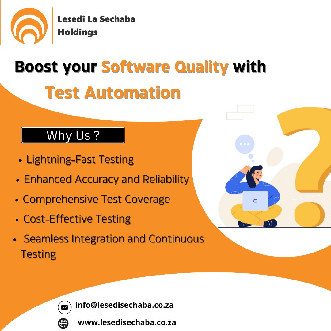 Lesedi_sechaba's tweet image. Introducing our Software Test Automation Services, designed to elevate your testing game and deliver exceptional software quality. Don't wait, start your automation journey now! Contact us today to learn more about our #SoftwareTestAutomation Services bit.ly/44et3o5
