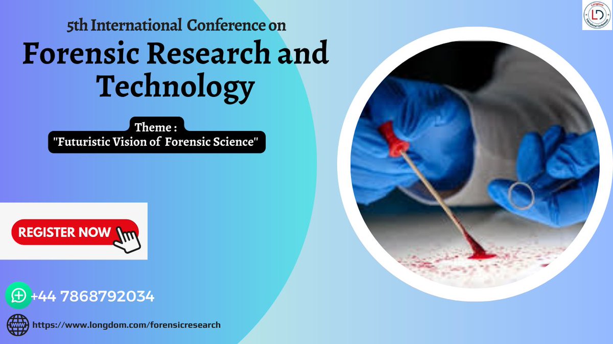 Hurry up and register now at the “International Conference on Forensic Research and Technology” scheduled on December 14-15, 2023 in Dubai, UAE

Registration Link:  lnkd.in/esW4eE6K

Contact Us:
WhatsApp: +44 7868 792034
E: support@longdom.com
