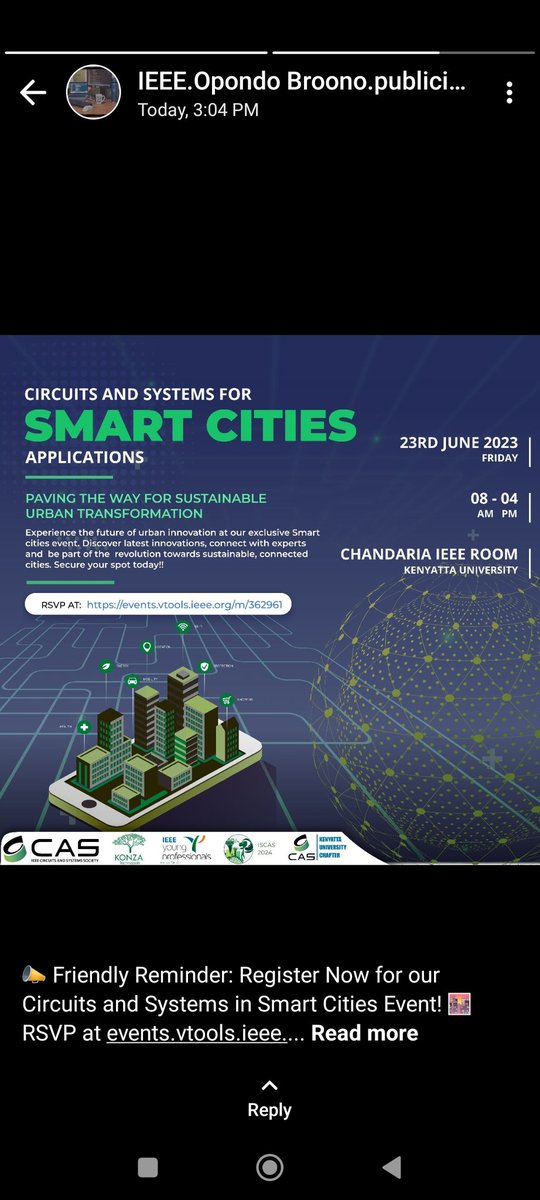 Happening Today🔥🔥👏🏻
#smartcities #futureofurbandevelopment #sustainableliving
@ieeecass_ku @ieee @casskenya @IEEEYPKenya @muthomiwaweru @allankoech @FMakatia @KagunyiKagwe